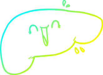 cold gradient line drawing cartoon liver