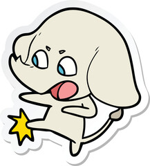 sticker of a cute cartoon elephant
