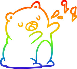 rainbow gradient line drawing bear singing a song
