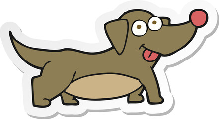 sticker of a cartoon happy little dog