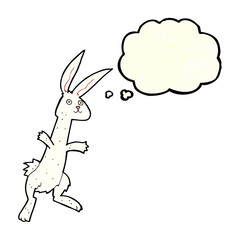 cartoon rabbit with thought bubble