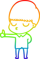 rainbow gradient line drawing cartoon calm boy
