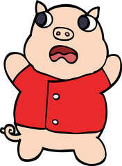 cartoon doodle funny pig