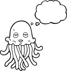 thought bubble cartoon octopus