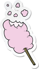 sticker of a cartoon candy floss