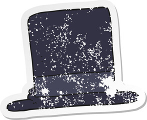 retro distressed sticker of a cartoon top hat
