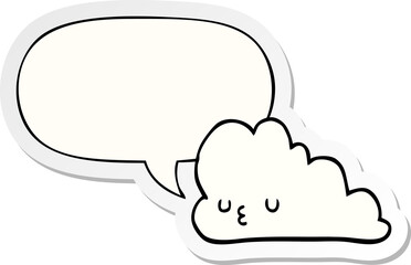 cute cartoon cloud and speech bubble sticker