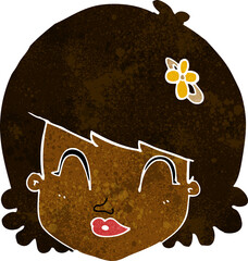 cartoon happy female face