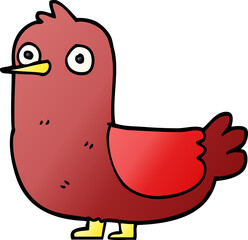 cartoon doodle red bird