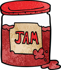cartoon doodle jam pot