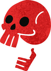 quirky retro illustration style cartoon skull