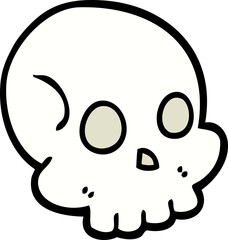 hand drawn doodle style cartoon skull