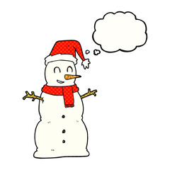 thought bubble cartoon snowman