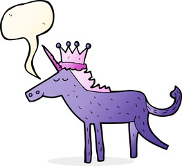 cartoon unicorn with speech bubble