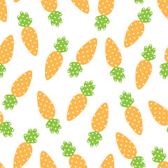 Seamless pattern Carrot dots ornament vector illustration