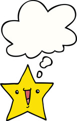 cartoon star and thought bubble