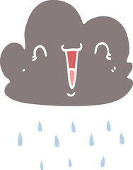 flat color style cartoon storm cloud