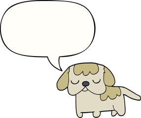 cute cartoon puppy and speech bubble