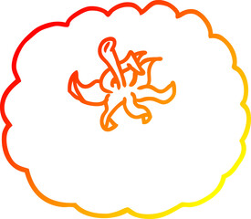 warm gradient line drawing cartoon tomato
