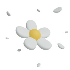 3D rendering. chamomile on a white background.