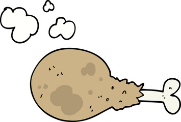 cartoon cooked chicken leg