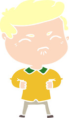 flat color style cartoon annoyed man