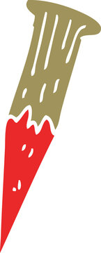 cartoon doodle bloody vampire stake