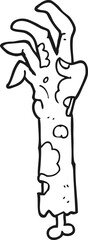 black and white cartoon zombie arm