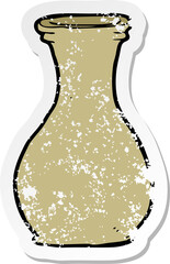 retro distressed sticker of a cartoon vase