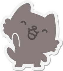 happy cartoon cat sticker