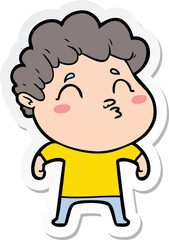 sticker of a cartoon man pouting