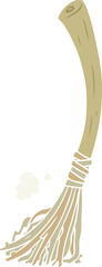 flat color style cartoon halloween witches broom
