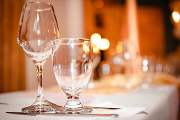 champagne glasses on the table