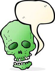 cartoon skull with speech bubble
