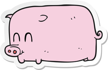sticker of a cartoon pig