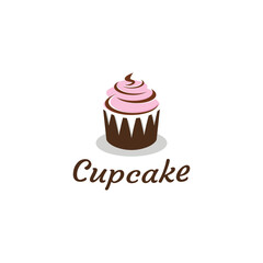 Cupcake Vector Logo Template. Logo for Cake Shop, Sticker, Label, etc.