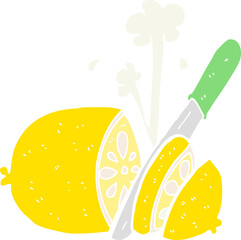 flat color style cartoon sliced lemon