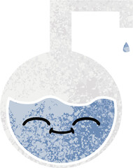 retro illustration style cartoon science experiment