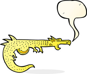 cartoon medieval dragon with speech bubble