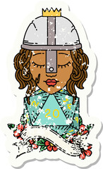 human fighter with natural twenty dice roll illustration