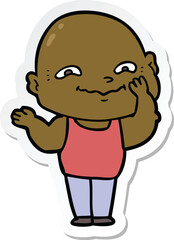 sticker of a cartoon creepy guy