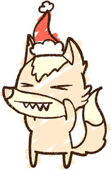 Christmas Dog Chalk Drawing