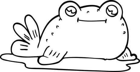 line drawing cartoon of a fish