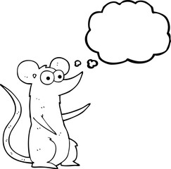 thought bubble cartoon mouse in love