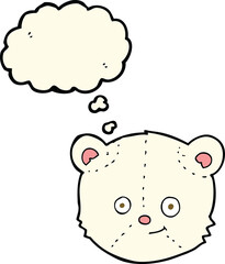 cartoon polar bear head with thought bubble