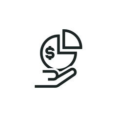 Dividend distribution icon isolated on white background