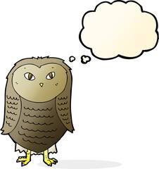 cartoon owl with thought bubble