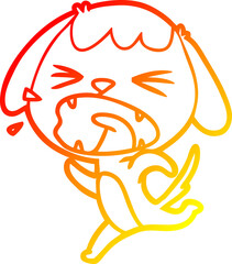warm gradient line drawing cute cartoon dog barking