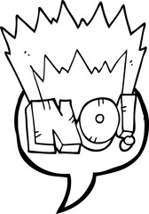 speech bubble cartoon NO! shout
