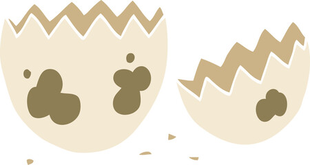 flat color style cartoon cracked egg
